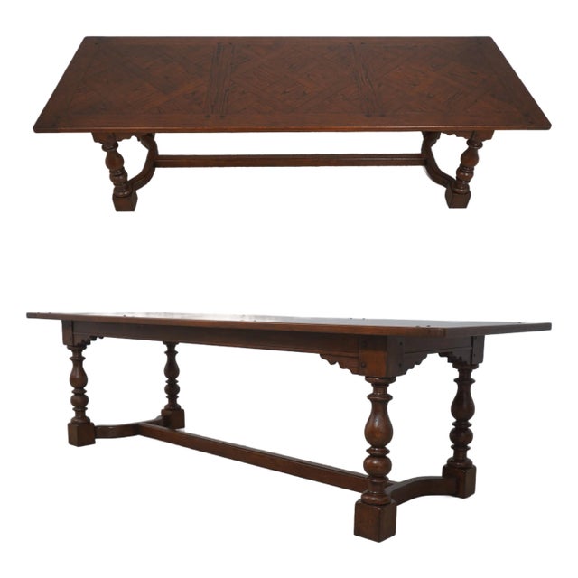 Jonathan Charles Large Chestnut Banquet Dining Table For Sale