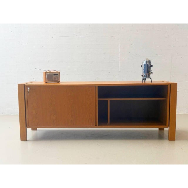 Mid-Century Wooden Sideboard with Sliding Doors, 1960s For Sale - Image 10 of 13