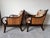Palecek Coastal Organic Rattan & Cane Lounge Armchairs With Leather-Wrapped Details – Pair For Sale In Miami - Image 6 of 12