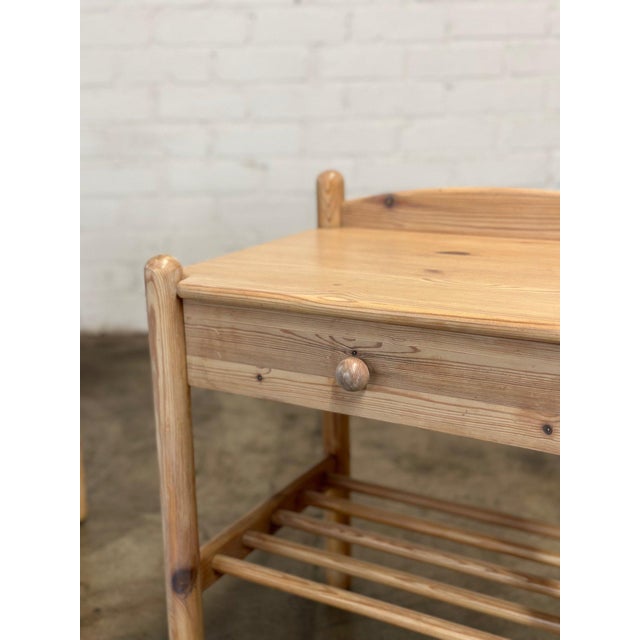 Postmodern 1990s White Washed Pine Nightstands- Pair For Sale - Image 3 of 12