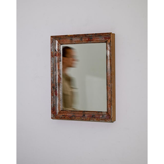1920s French Wood Patinated Mirror For Sale - Image 16 of 18
