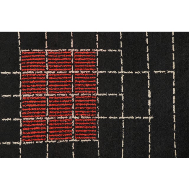 Mid-Century Modern Vintage Zeki Müren Rug in Black With Multicolor Geometric Pattern | Rug & Kilim For Sale - Image 3 of 7