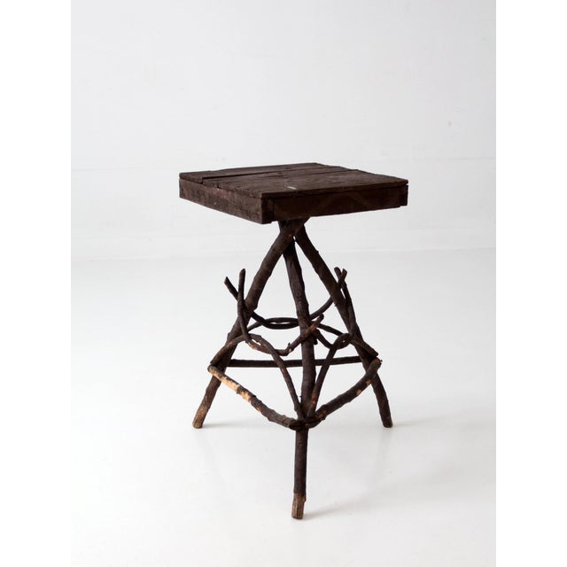 Wood Antique Adirondack Twig Side Table For Sale - Image 7 of 18