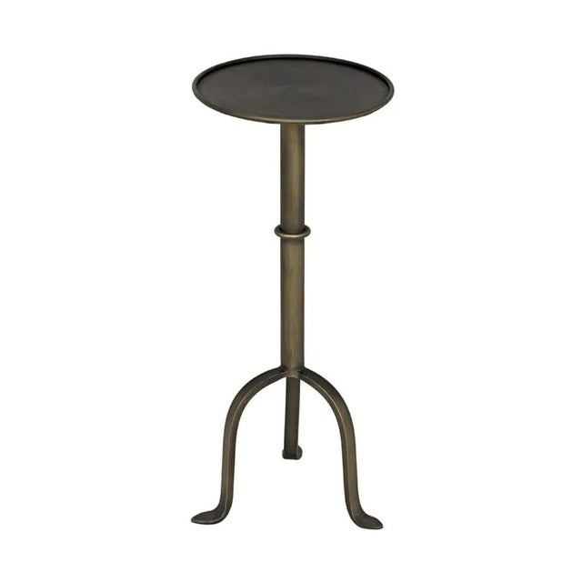 Noir Tini Side Table, Metal with Aged Brass Finish For Sale - Image 4 of 5