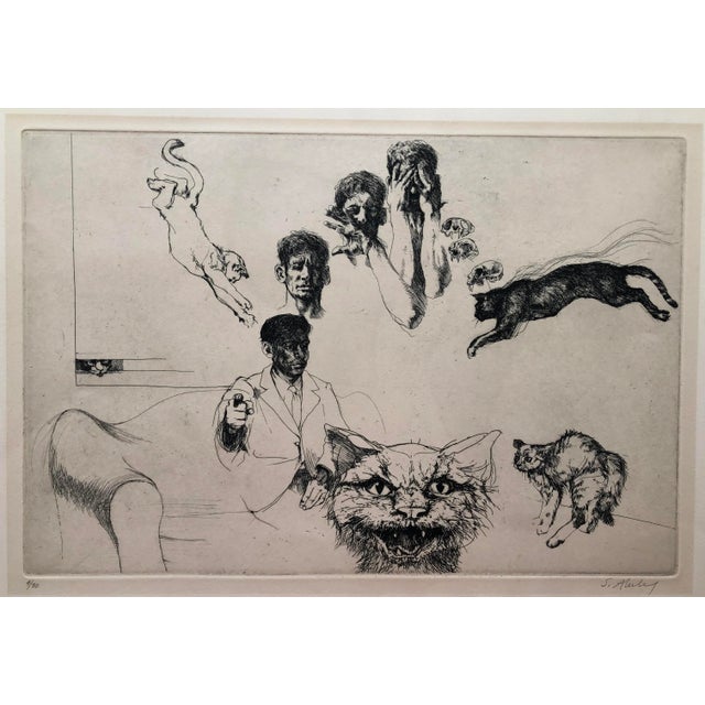 Self Portrait With Cats by Sigmund Abeles 1965 For Sale - Image 12 of 12