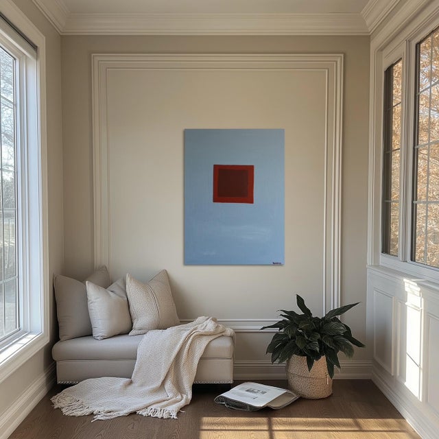 Early 21st Century Bodasca, Silent Blue Minimalist Composition, 2026, Acrylic on Canvas For Sale - Image 5 of 8