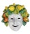 This is a whimsical vintage Italian ceramic wall mask sculpture adorned with hand-modeled lemons, citrus fruits, and...