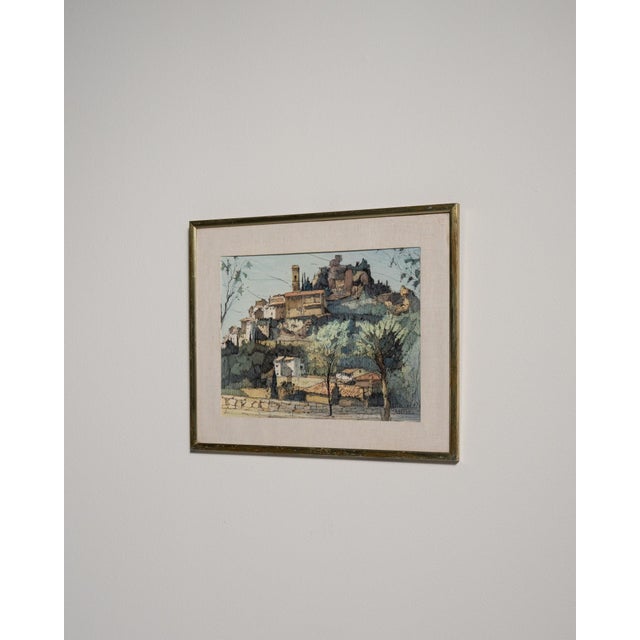 Traditional 20th Century "Italian Hill Town" Oil on Canvas For Sale - Image 3 of 9