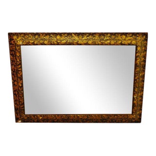 Antique Gold Gilt Gesso Floral Filigree Framed Wall Mirror 48 X 34 - Make Fair Offer For Sale