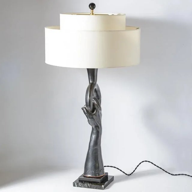 Figurative French Iconic Pottery Lamp by Jean Marais, (Jean Marais 1913-1998) France For Sale - Image 3 of 12