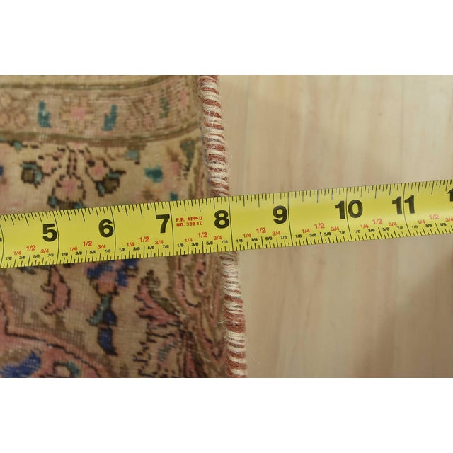 Tabriz Rug 5’3” X 8’4” Pink Wool Vintage Distressed Hand-Knotted Carpet For Sale - Image 11 of 12