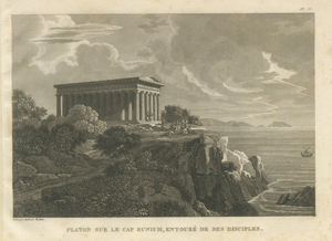 Ambroise Tardieu, Plato at Cape Sounion with His Disciples, 1825, Engraving