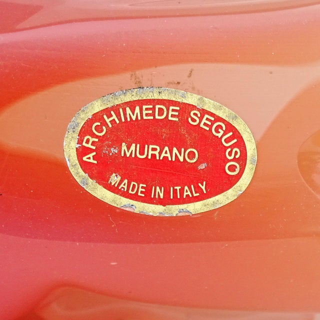 Seguso Murano Vintage Opalescent Orange White Alabastro Italian Art Glass Angel Fish Sculpture Figurine For Sale In Orlando - Image 6 of 6