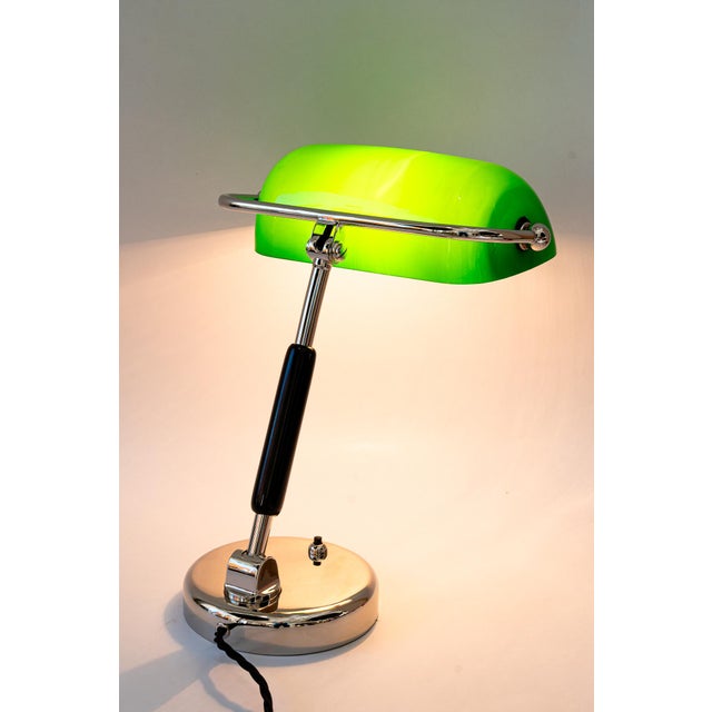 Bauhaus Nickel-Plated Swiveling Banker's Table Lamp, Germany, 1920s For Sale - Image 14 of 18