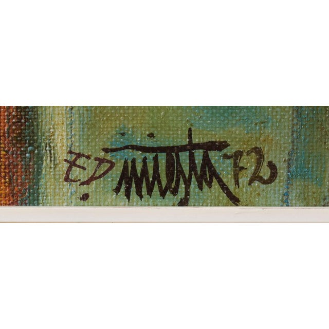 Couple Having Lunch, 1972, Oil on Canvas, Framed For Sale - Image 10 of 13