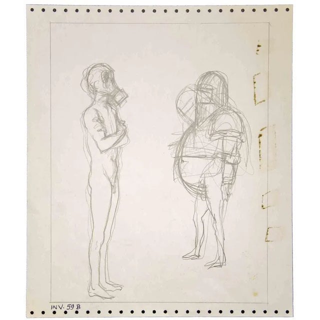 Figures with masks is an original Contemporary artwork realized in 1the 970s by the Italian Contemporary artist Leo Guida...