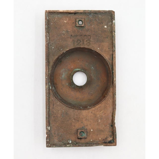 Traditional Vintage 4.375 In. Brass Rectangular Doorbell Plate For Sale - Image 3 of 4