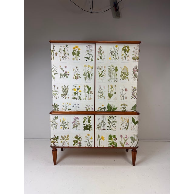 1950’s Swedish Cabinet With Nordens Flora Illustrations For Sale - Image 10 of 10