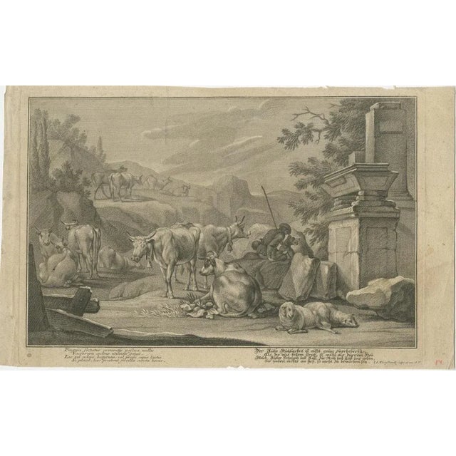 Title: Pastoral Scene with Cattle and Shepherds Artist: Johann Jakob Kleinschmidt (1687–1772) Designer: Initials "A.V."...