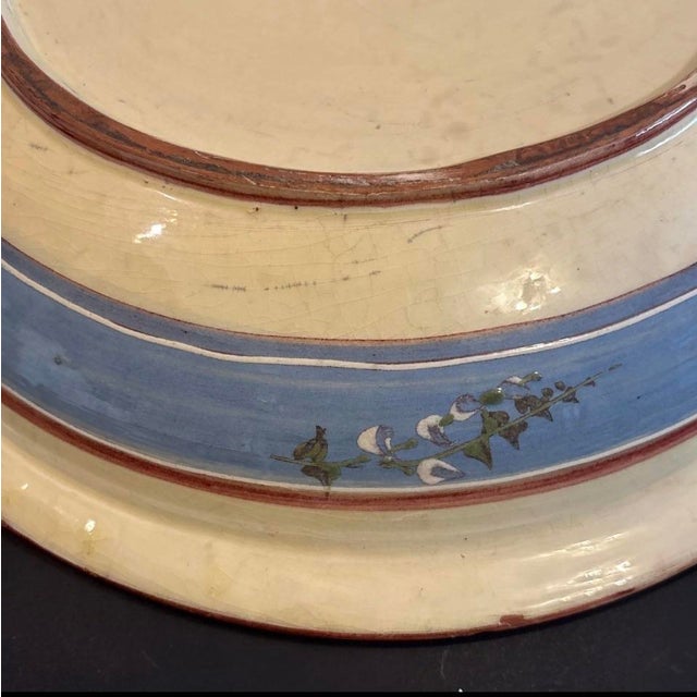 Rare Veironique Pichon Maison Uzes France Clay Bowl Hand Made Pottery 14.5” For Sale - Image 9 of 12