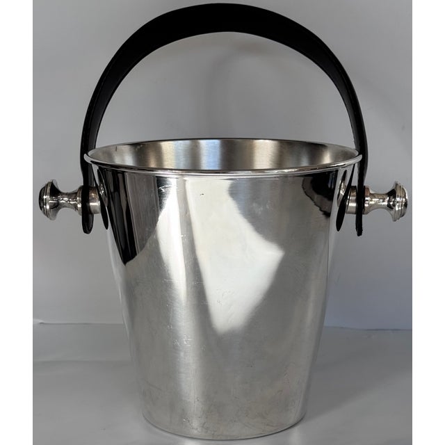 Late 20th Century Ralph Lauren Style Silverplate & Leather Wine Chiller For Sale - Image 9 of 11