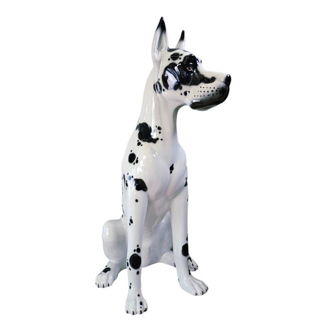 Lladro 1980s Life Size Great Dane Porcelain Dog Sculpture by Lladro Hispania of Spain For Sale - Image 4 of 18