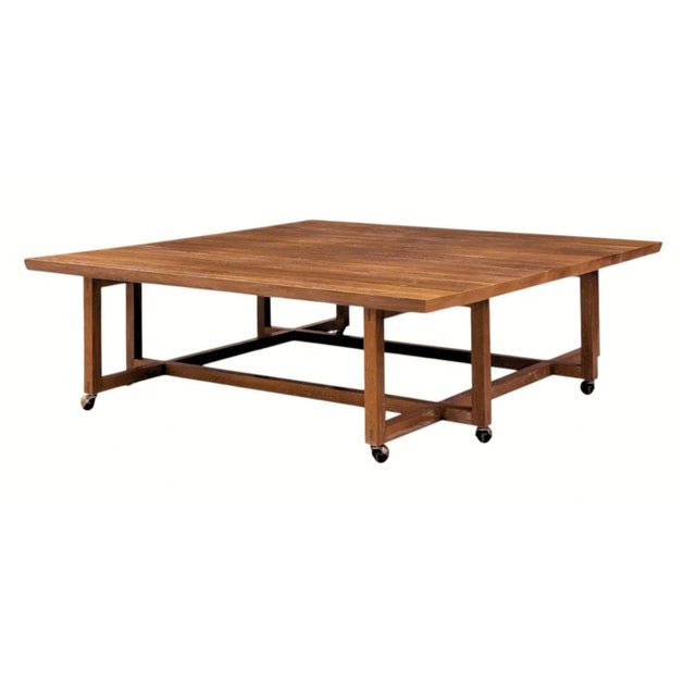 Farmhouse Late 20th Century Handcrafted Custom Quarter-Sawn Oak Coffee Table by Robert Johnson Furniture For Sale - Image 3 of 7