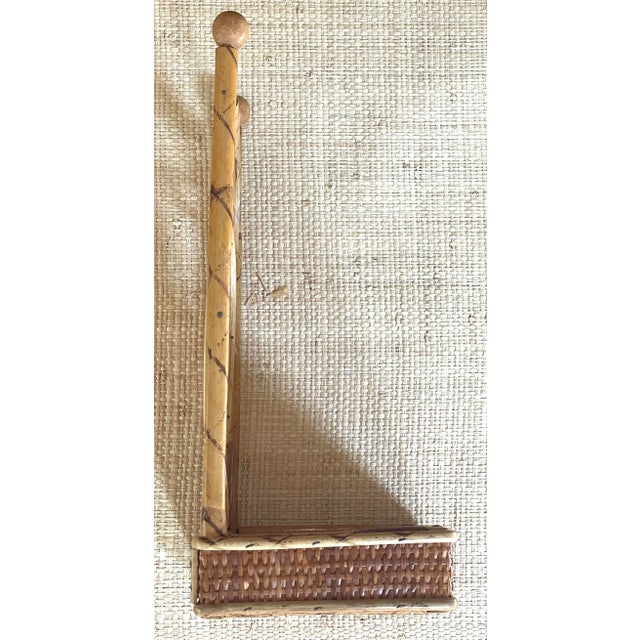 Mid-Century Tortoise Rattan Tabletop Mirror With Shelf For Sale - Image 9 of 12