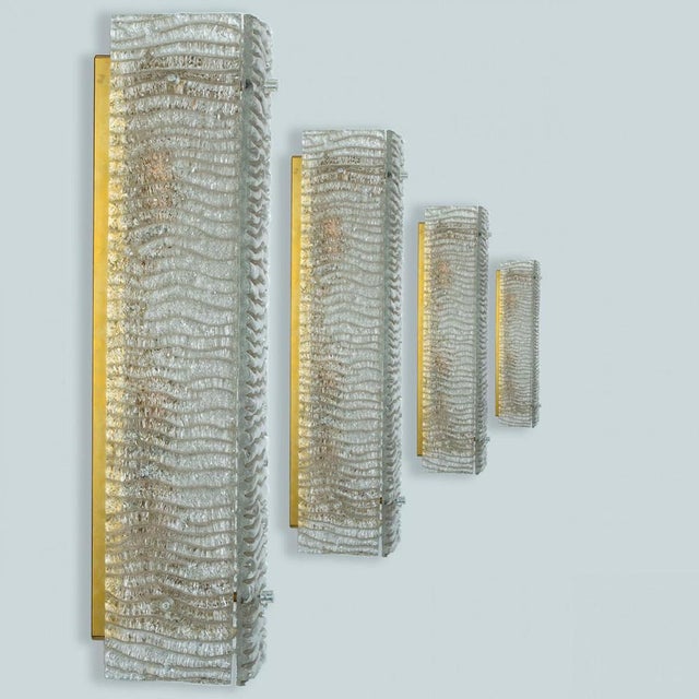 Structured Glass and Brass Wall Light from Kaiser, 1960s For Sale - Image 15 of 18