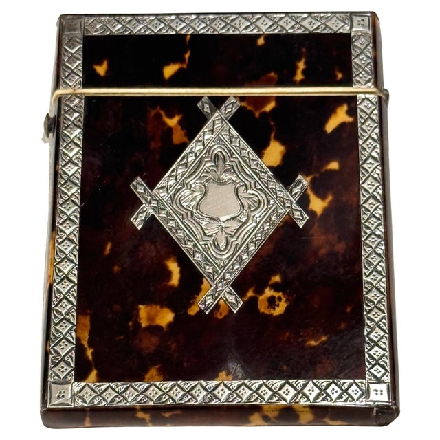 Stunning English Regency Sterling Silver & Tortoiseshell Card Case, Circa 1815 For Sale - Image 10 of 18