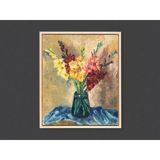 Gerd Vitzthum, Gladioli, Oil on Panel, Framed For Sale - Image 10 of 10