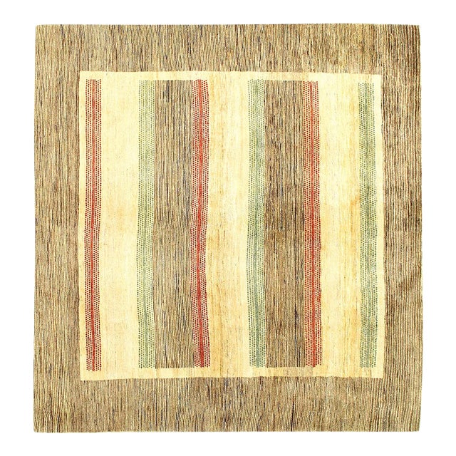 Parsargad Fine Hand Knotted Persian Square Gabbeh Rug For Sale