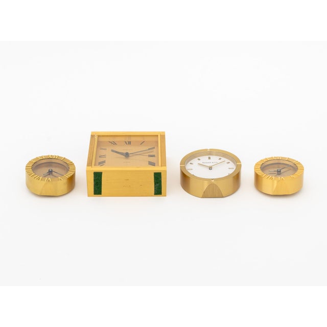Tiffany & Co. Brass Desk Clocks, 4 For Sale - Image 10 of 12