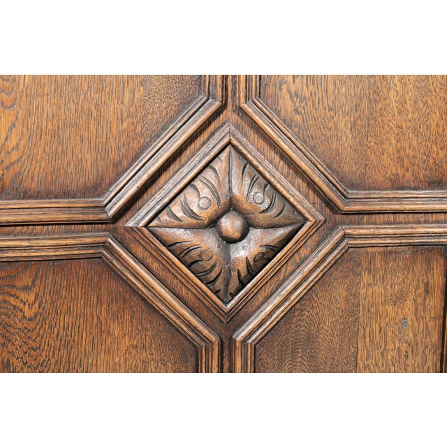 Baroque Style Oak Credenza For Sale - Image 12 of 14