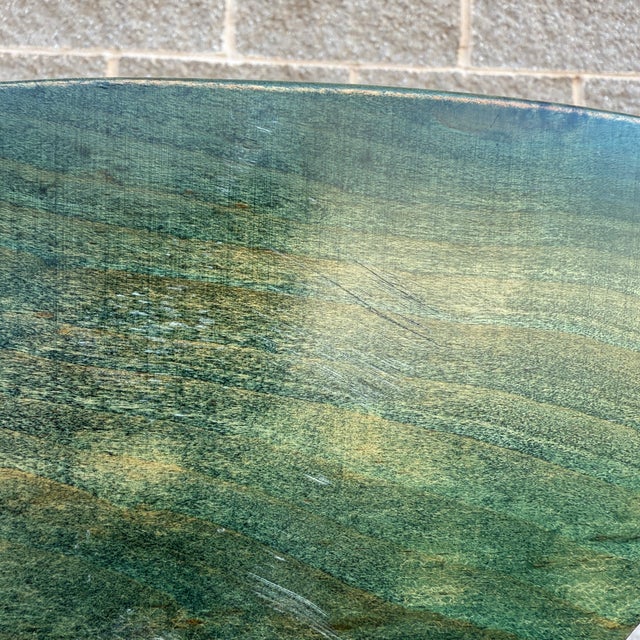 Vintage Pottery Barn Napoleon Dining Chairs in Distressed Green With Rush Seats - Set of 4 For Sale - Image 17 of 18