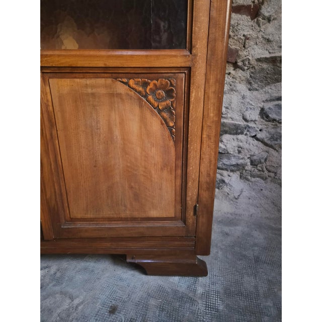 Vintage Art Deco French Beech Display Cabinet with Glass Door, 1930 For Sale - Image 12 of 16