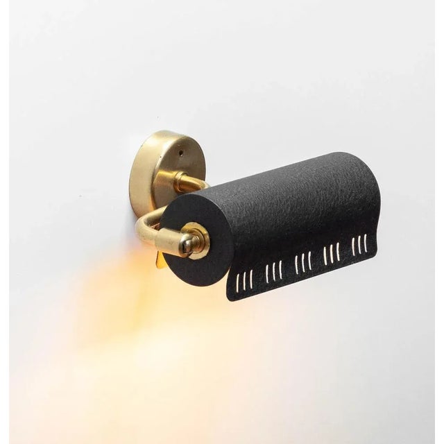 Mid-Century Modern Model 8260 Black Wall Lights from Falkenbergs Belysning, Sweden, 1950s, Set of 2 For Sale - Image 3 of 11