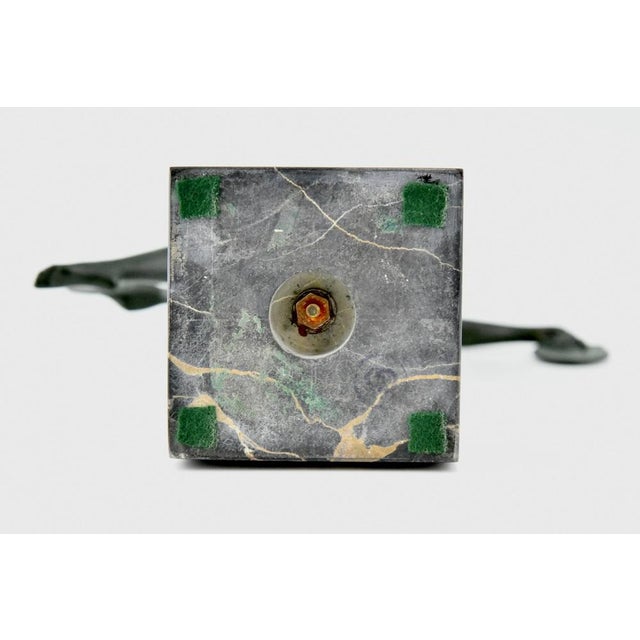 Black Andre Derenne / Marcel Bouraine, Art Deco Sculpture of Pagan Dance, 1930, Metal on Marble Base For Sale - Image 8 of 9