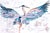 "Heron No. 34" Contemporary Original Flying Bird Watercolor Painting by Elizabeth Becker For Sale
