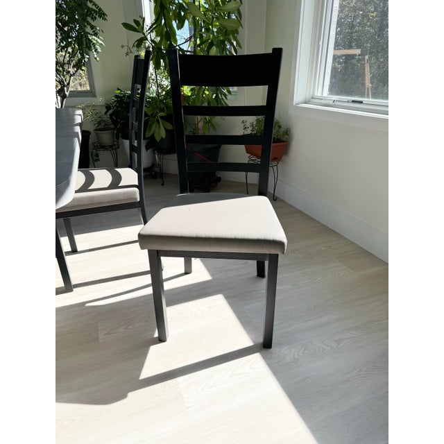 Custom Dining Table Set With Leather Chairs For Sale - Image 4 of 4