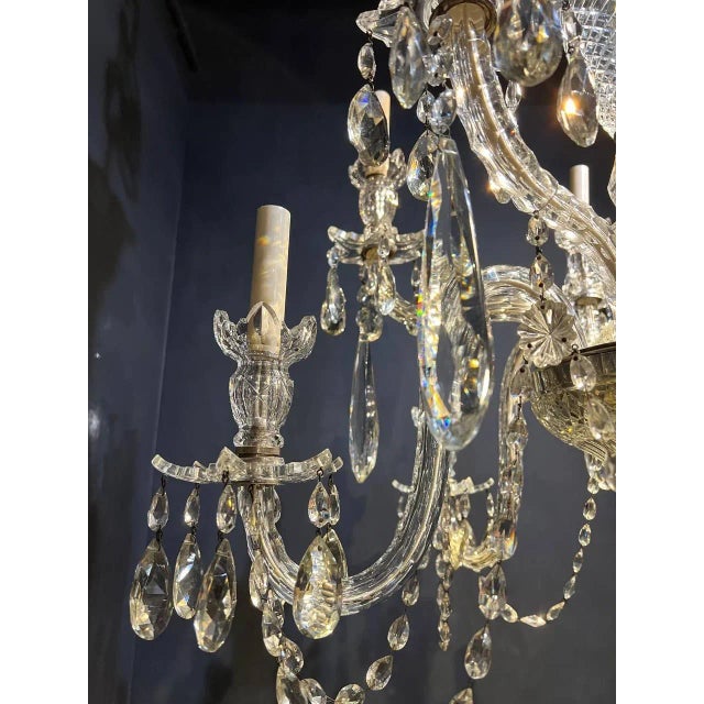 1900 - 1909 1900’s Crystal Chandelier With 10 Lights For Sale - Image 5 of 9