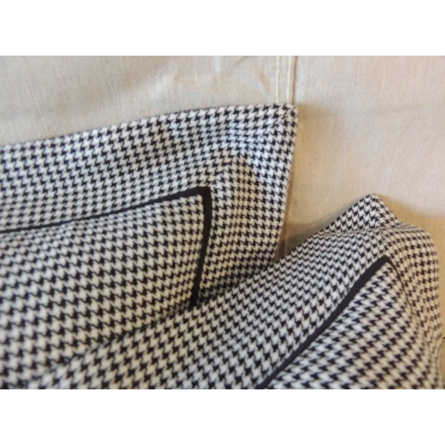 Black and White Hounds-Tooth Lumbar Decorative Pillows From Portugal - A Pair For Sale In Tampa - Image 6 of 6
