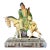 This is an antique Chinese immortal on horseback roof tile that has been mounted on lucite. The composition appears to be...