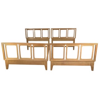 Blonde Mahogany Beds by Edward Wormley for Drexel Precedent - A Pair For Sale
