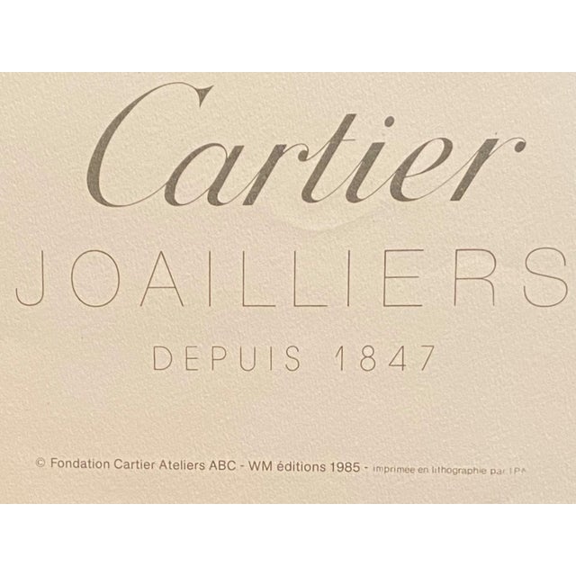 Framed Cartier Joailliers Numbered Lithographic Poster, 1985 For Sale - Image 4 of 11