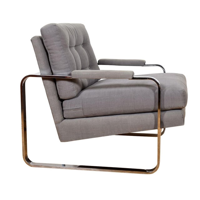 Mid 20th Century Chrome Milo Baughman Lounge Chair For Sale - Image 5 of 5