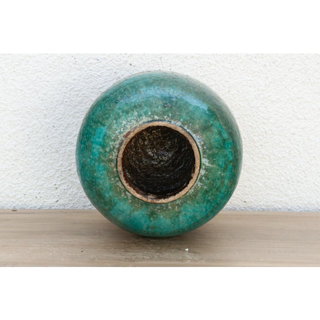 Ceramic Green Lagoon Glazed Vase For Sale - Image 7 of 8