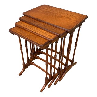 Inlaid Satinwood Nesting Tables, 1900, Set of 4 For Sale
