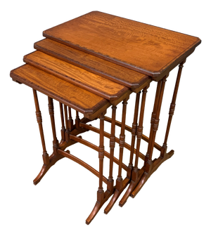 Inlaid Satinwood Nesting Tables, 1900, Set of 4