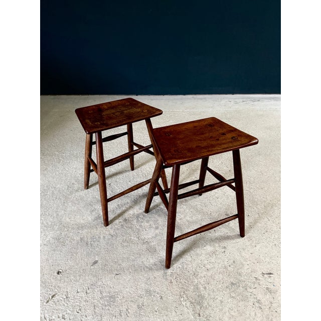 Antique Handmade Ladder Stools, 1890s, Set of 2 For Sale - Image 4 of 18
